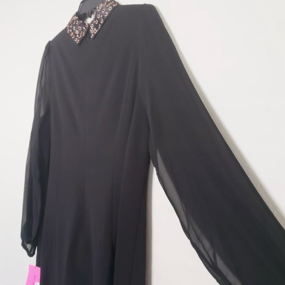 Betsey Johnson Cocktail Dress With Embellished Collar - Picture 4 of 14